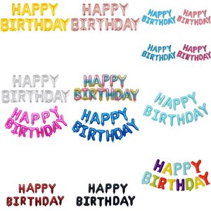 16 -дюймовый с днем ​​рождения шарики красочные алюминиевые буквы шарные шарики детский день рождения декор вечеринки