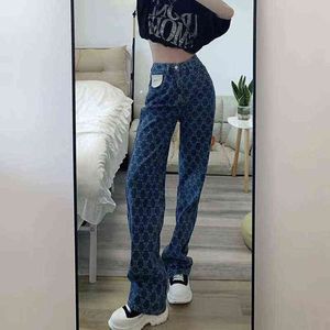 Женские джинсы уличная одежда корейская модная джинсы Женщина высокая талия Y2K Прямые мешковаты