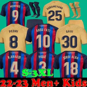 Camisetas de football MEMPHIS PEDRI ADAMA soccer jersey FERRAN 22 23 ANSU FATI 2022 2023 GAVI F. DE JONG Barcelonas DEST kit shirt men kids