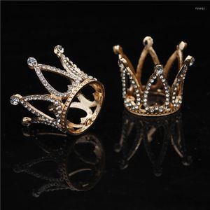 Saç Klipler Mini Yuvarlak Kristal Rhinestone Tiaras ve Taçlar Pageant Prom Prenses Doğum Günü Tiara Taç Düğün Takı Kızlar