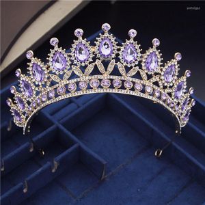 Клипсы для волос Cenmon Vintage Purple Athestone Тиары Корона Главные повязки на головные уборы невесты Диадем свадебные украшения свадебные украшения