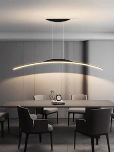 Подвесные лампы современный минималистский люстр горизонтальная подвесная светодиодная лампа столовая кухонная стойка офиса на стойке регистрации.