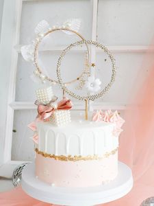 Festival Malzemeleri Güzellik Kişiselleştirilmiş Kek Topper Gold Glitter Yuvarlak Melek Kanat Bayrakları Doğum Günü Happy Lover Düğün Dekorasyon Hediyeleri