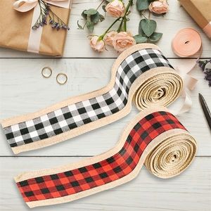 Parti Dekorasyon Taklit Kenevir Şerit Noel Şeritleri DIY Bowknot Noel Ağacı Hediye Dekorasyon Kablolu Kenar Keten Kafe Şeridi #T2P 220908