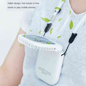 Electric Fans Hanging Neck Fans Mini Portable Folding USB Small Fan Mute Power Bank Portable Handheld Desktop Multi Function Charge Fan Hot T220907