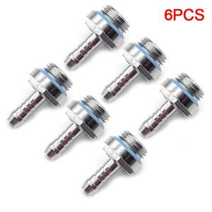 Bilgisayar Soğutma 6 PCS Barb-Fitting PC Su Soğutma İki dokunuş takma G1/ 4 İplik Barb Konektörü 4mm/ 6mm/ 7.2mm/ 9mm/ 11mm/ 14mm