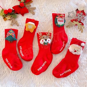 Детский рождественский подарок сладкие новорожденные детский носок мультфильм Санта-Клаус Звезда Звезда младенцев, мальчики, мальчики, не скользящие носки