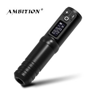 Dövme Makinesi Ambition Flash Kablosuz Kalem Makinesi 1650mAh Lityum Pil Güç Kaynağı LED Vücut Sanatı için Dijital 220908