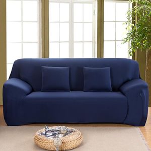 Крышка стулья темно -синий диван -крышка с высоким растяжением спандексной мебели для 1/2/3/4 Sheter Home Decor Fundas Slipcover
