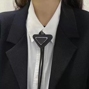 Masculino feminino gravata laços de couro de moda