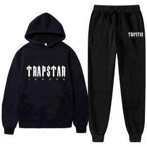 Erkek Eşofman Erkek Eşofman Trendi Yeni Kapüşonlu Parçalar Set Hoodie Sweatshirt Eşofman Altı Sportwear Koşu Kıyafeti Trapstar Erkek Giyim G220923