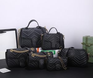 Дизайнерские сумки сумочка классическая кросс -кузов настоящая подлинная кожа с коробкой с серийным номером gb177 Женщины Marmont Fashion Swork Suckbags Сумки сумки