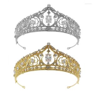 Cabeças de cabeça Crystal Crown e barroco Princess Wedding Rhinestone Birthday Tiara -Headdress Acessório de cabelo nupcial