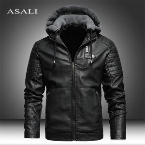 Mens Leather Faux Winter Jackets Coat Motorcylce Casual Fleece Thicken Motorcycle PU Jacket Biker Warm Brand Clothing 220909