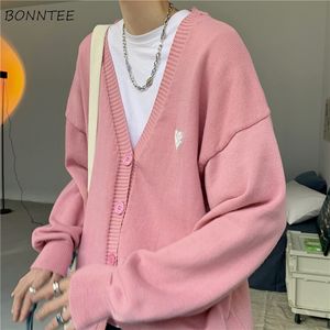 Erkekler sweaters pembe hırka erkekler uzun kollu v boyun retro bahar sonbahar örgü erkekler giyim varış gevşek genç katlar chic 220909