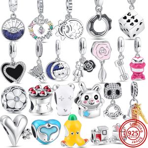 925 Gümüş Charm Boncuk Fit Pandora Charms Tercekler Dolfin Dumbbell Panda Charmes Ciondoli Diy İnce Boncuk Takı.