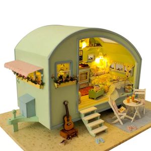 2022 DIY DOWL HOUSE Деревянные кукольные дома миниатюрная кукольная мебель Toys For Kids Gif