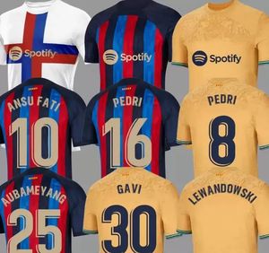 22/23 LEWANDOWSKI ANSU FATI Soccer Jersey 2022 FERRAN ADAMA AUBA CHRISTENSEN O. DEMBELE PEDRI MEMPHIS DEST GAVI barcelona maillots football shirt kids kit uniform Top