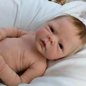 Куклы 46 см Reborn Boy Baby Ручной работы родился Полный силиконовый корпус Реалистичные реалистичные для маленьких девочек Рождественские подарки Игрушка 220912