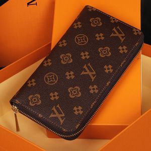 2021 Moda flores designer carteiras com zíper luxos homens mulheres bolsas de couro de alta qualidade letras clássicas bolsa de moedas caixa original titular do cartão xadrez M6017