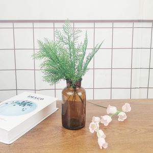 Simula￧￣o Garlandes de planta verde Ornamento de estar de 27 cm de sete pinheiro de pinheiro acess￳rios de ￡rvore de Natal Fake 3D Pine