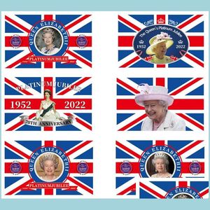 Banner Flags Queen Elizabeth Ii Flag 3X5Ft British Banner 70Th Decorazioni per feste Drop Delivery all'ingrosso 2021 Home Garden Festive Supp Dhlig