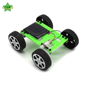Toptan-minifrut yeşil 1pcs mini güneş enerjili oyuncak diy araba kiti çocuklar eğitim gadget hobi komik