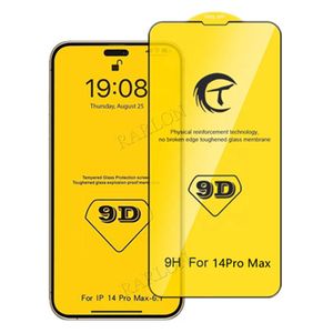 Daha iyi Qualtiy 9D Tam Kapsama Ekran Koruyucu Film Temperli Cam 9H Sertlik HD iPhone 15 için Clear 15 14 PRO MAX 13 13 PRO 12 MINI 11 XS XR X 8 7 PLUS 6S Fabrika Fiyatı