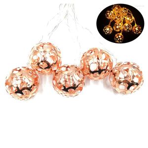 Strings Ball Holiday Lighting Metal Led Свадебная вечеринка Chrismas Indoor Decorative Lamp Power Украшение Home IY310216