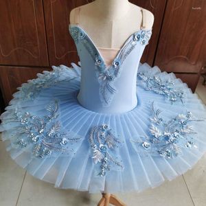 Sahne Giyim Gök Mavisi Profesyonel Bale Kostüm Klasik Balerin Tutu Çocuklar İçin Yetişkin Gözleme Dans Elbisesi Kız