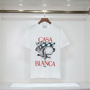 22ss мужская дизайнерская качественная футболка Leeter с принтом с коротким рукавом Man Crew Neck До и после печати Fashion Streetwear Casablanc S-3XL топы футболка