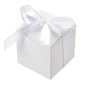 Подарочная упаковка 100 шт. Белый коричневый подарочный коробка конфет с белой лентой для вечеринки коробка Diy Candy Dired Gift Box для свадьбы 220913