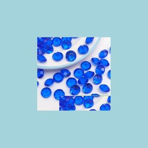Akrilik plastik lucite 1000pcs/lot 10mm 4 karat aqua mavi elmas konfeti sahte akrilik boncuk masa dağılımı düğün mjfashion dhhue