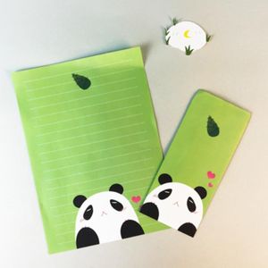 Hediye Sargısı 1 Set Kawaii Panda Ball Fare Zarfı Sevimli Basit İtiraf Aşk Mektubu Yaratıcı Metneri 6 Kağıt 3 Zarflar