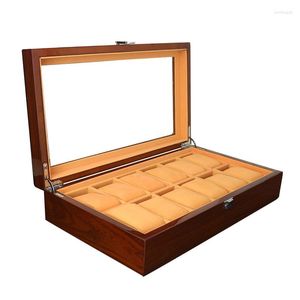 Смотреть коробки с 12-значным оптом высококачественной высококачественной коробки для хранения деревянной роскоши для подарка