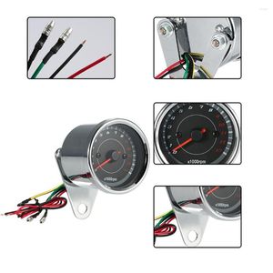 Direksiyon simidi kapaklar 12v mavi/sarı yüksek kaliteli demir kaplama evrensel motosiklet takometre ölçer LED arka ışık 13k rpm vardiya