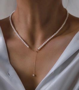 22091304 Damen-Perlenschmuck-Halskette, auch bekannt als 4-4,5 mm Süßwasser-Chocker, 40/45 cm, 18 Karat Gelbgold, verstellbare Kette aus 750er-Au, ein klassisches Must-Have