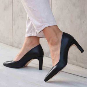 Mio Gusto Marka Beliz Orijinal Ayakkabı Deri Siyah Tan Donanma Mavisi Çıplak Renkler 6cm Topuk Yüksek Kadınlar Stiletto Pompalar Ayakkabı Yüksek Topuklular