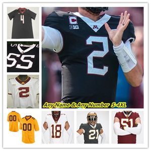 NCAA Kolej Futbol Minnesota Altın Gophers Jersey Athan Kaliakmanis Cody Lindenberg Darius Taylor Sean Tyler Daniel Jackson Corey Crooms Jr Jack Henderson 4xl