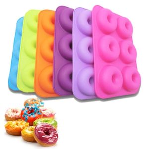 Stampi da forno Ciambelle Silicone Stampo per ciambelle in silicone 6 cavità Antiaderente Accessori per pasticceria e panetteria Torta al cioccolato Dessert Bakeware fai da te