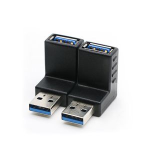 Bilgisayar Konektörleri 90 Derece Sol/Sağ/Yukarı/Aşağı açısı USB 3.0 A Tip A Erkek - Kadın M/F Adaptör Konnektörü