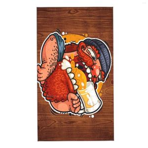 Havlu adam seviyor bira spor havlu açık yürüyüş bisiklet yüzme karakter ale cam şapka karikatür içecek bar içecek sakal kırmızı