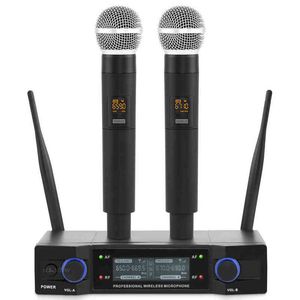 Mikrofonlar Profesyonel UHF Kablosuz Mikrofon Sistemi Karaoke Handheld Microfon 80m Ev Sineması PA Konuşmacı Şarkı Partisi Kilisesi T220916