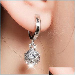 Dungle Chandelier Sterling-Sier-Jewelry Kristal Top AAA CZ Z Stud Küpe Küpe Küpe Küpe Sterling Sier Takı 68 DHseller2010 DHVFL