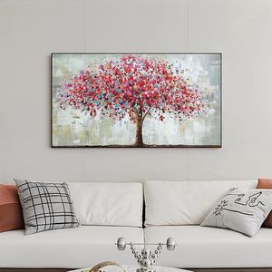 Empresyonist bıçak yaşam ağacı Yağlı boya% 100 el boyalı modern tuval sanat ev duvar dekor resimleri oturma odası için 679
