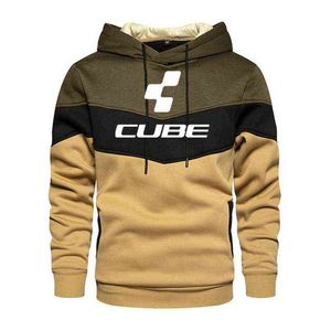 Erkek Hoodies Sweatshirts Cube Erkekler Hip Hop Kapşonlu Sweatshirt Giyim Giyim Giysileri Sıradan Polar Sıcak Sokak Giyim Erkek Moda Sonbahar Kış Patchwork Dış Giyim