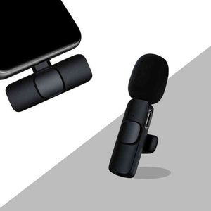 Mikrofonlar Kablosuz Mikrofon Taşınabilir Sesli Video Kayıt Mini Mic iPhone 13 12/Android cep telefonu Mike Live Game Teach T220916