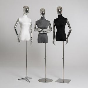 Гальваническая серебряная головка модели тела модели женщин, изгибаемая рука для продажи