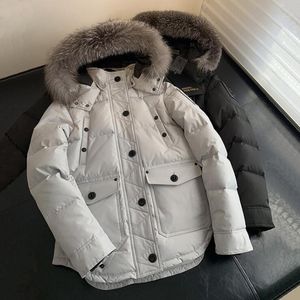 Erkek ceket kış puffer tilki yaka tasarımcısı ceketler kadınlar ceket parka palto tasarımı kalın sıcak kapüşonlu aşağı rüzgarlık giysileri büyük boy s m l xxl