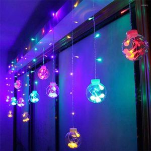 Dizeler 3m pencere çelenk topları LED ışıklar Dize Yıldızlı Kristal İstek Top Decors BAR Düğün Noel Yılı Sevgililer Günü